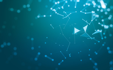 Abstract background. Molecules technology with polygonal shapes, connecting dots and lines....