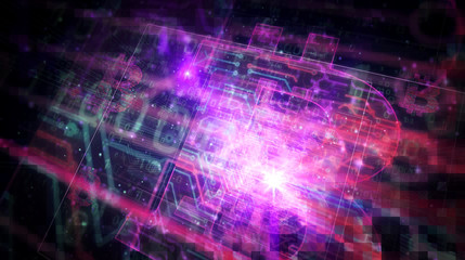 Bitcoin futuristic illustration