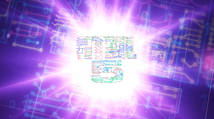 Obraz premium HTML5 sign futuristic illustration
