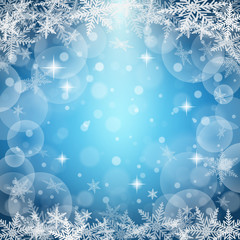 Christmas snowflakes on colorful background. Vector illustration.