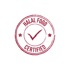Halal certified grunge round vintage rubber stamp vector image