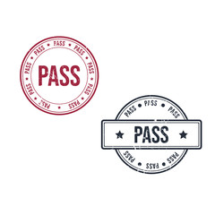 Pass or passed grunge round vintage rubber stamp vector image