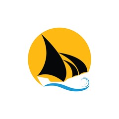 Sailboat logo, sailing logo design, vector icons.