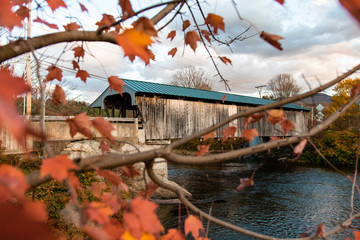 Covered Bridge in Vermont Foliage