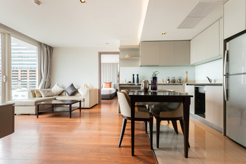 Interior, beautiful apartment, luxurious living room