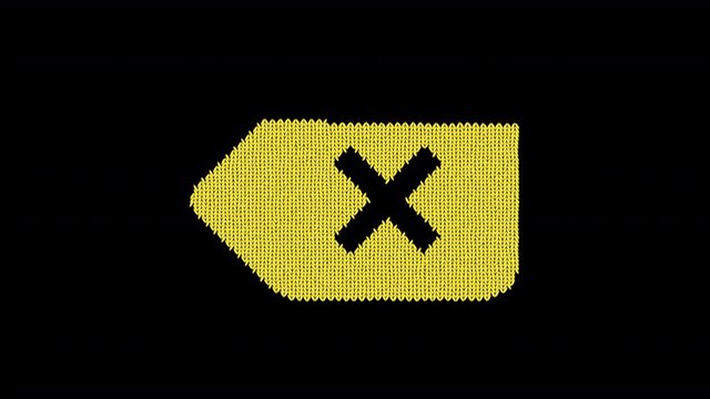 Symbol backspace is knitted from a woolen thread. Knit like a sweater