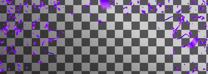 Fototapeta premium Colorful confetti Celebration carnival ribbons and Happy Birthday balloons Colorful celebration background