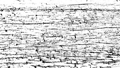 Distressed overlay texture of rough surface, wooden wall with old paint. Grunge background. One color graphic resource.