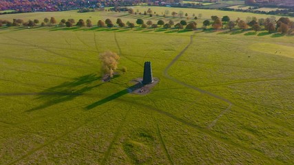 The famous Beverley Black Mill. Aerial drone footage flying around the old famous windmill that's located on Beverley Westwood, East Yorkshire, UK