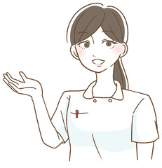 ナース　医療　案内女性　イラスト