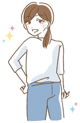 美尻の女性　イラスト