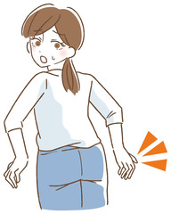 お尻のたるみ　イラスト