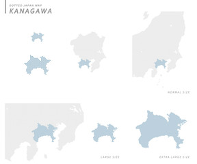 dotted Japan map, Kanagawa