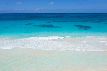 Wild tropical seashore with turquoise caribbean sea