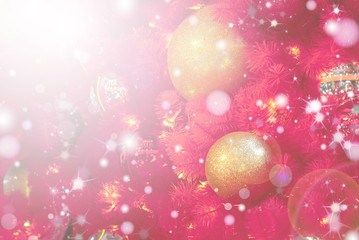 Fototapeta na wymiar Christmas Background with bokeh light