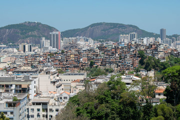 View of the city of Rio de Janeiro from Parque das Ruinas at a sunny day