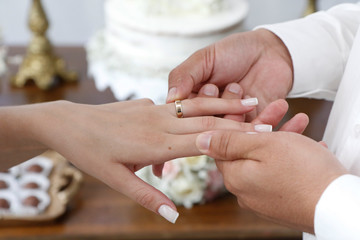 United hands and wedding rings