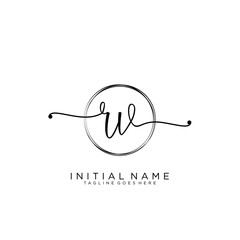 RV Initial handwriting logo with circle template vector.