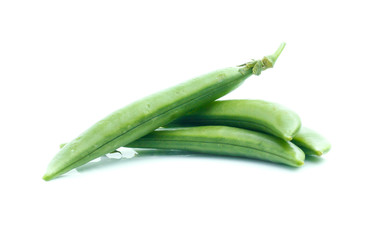 Fresh peas isolated on white background