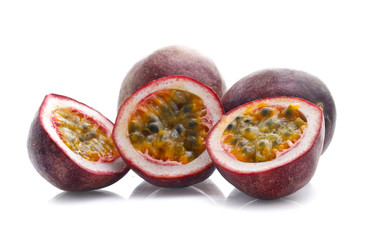 Passion fruit isolated on white background