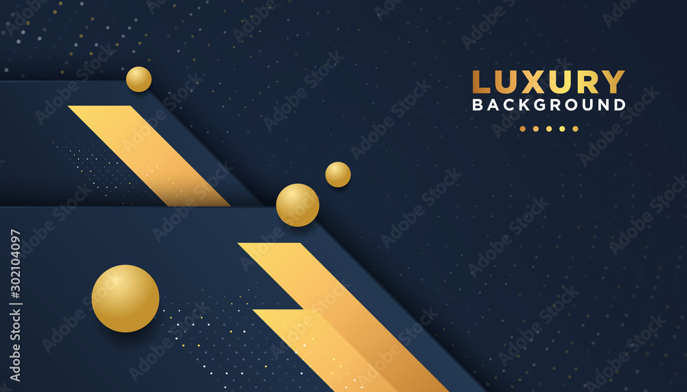 Aufkleber dark abstract background with black overlap layers. texture with golden effect element decoration. l