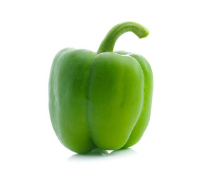 Green pepper on white background