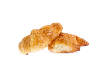 Fresh and tasty croissant over white background