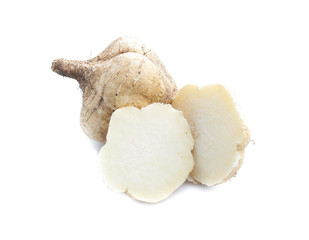 jicama on white background