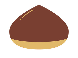 A simple deformed illustration of chestnut fruit.