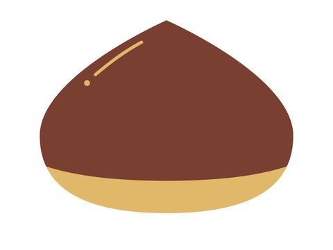 A simple deformed illustration of chestnut fruit.