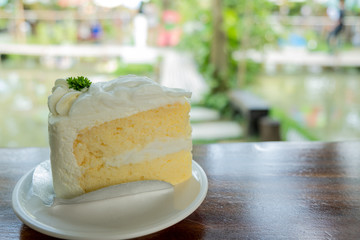 White coconut slice cake.