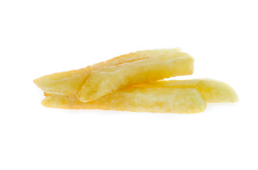 french fries on a white background