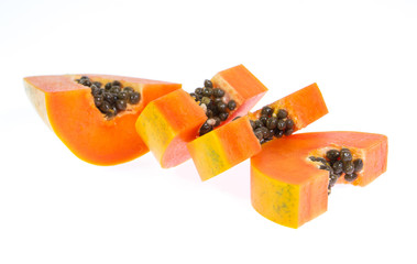 papaya isolated on white
