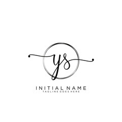 YS Initial handwriting logo with circle template vector.