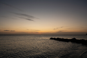 Naklejka premium Sunset at Playa Porto Marie, Curaçao
