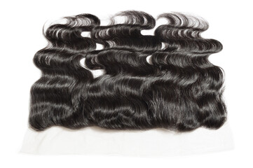 body wavy black human hair weaves extensions lace frontal