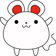 Obraz premium Character of various white rat