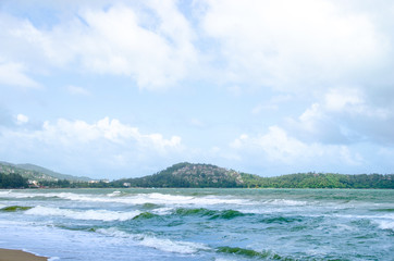 Soft sea waves to the shore at beautiful Thailand famouse beach