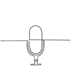 Microphone vector icon, Web design icon. Voice vector icon, Record. Microphone recording Studio Symbol. Retro microphone icon with hand drawn doodle line art style