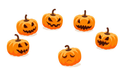 Bully Halloween Pumpkins sneer teasing and bullying a lonely victim