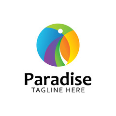 colorful paradise parrot bird logo