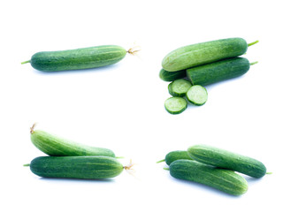 Cucumber  isolated on white background(Set)