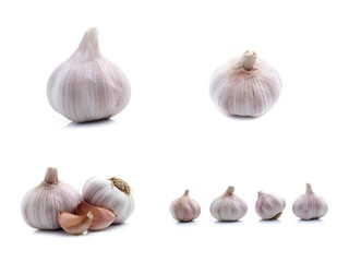 Garlic set isolated on white background