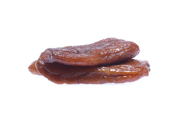 dried bananas (honey baked bananas) on white background