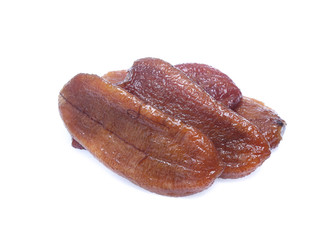 dried bananas (honey baked bananas) on white background