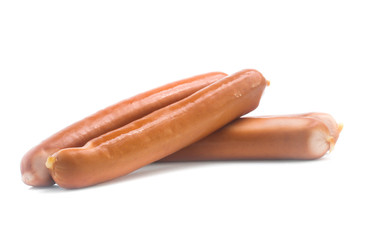 Frankfurter sausage isolated on white background