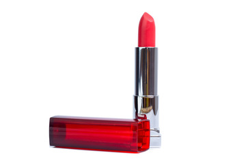 lipstick variety on white isolated background