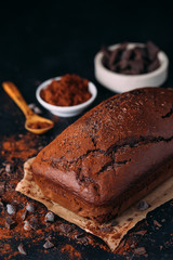 Delicious homemade chocolate loaf of bread