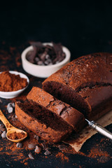 Delicious homemade chocolate almond loaf of bread