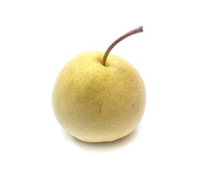 Chinese pear on white background,yellow